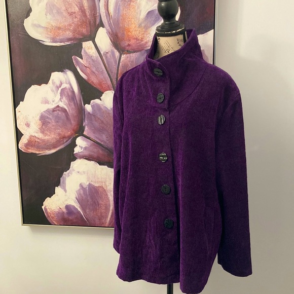 💥SOLD💥 Habitat clothes to live in Gorgeous Purple Textured Swing Jacket - Picture 1 of 9